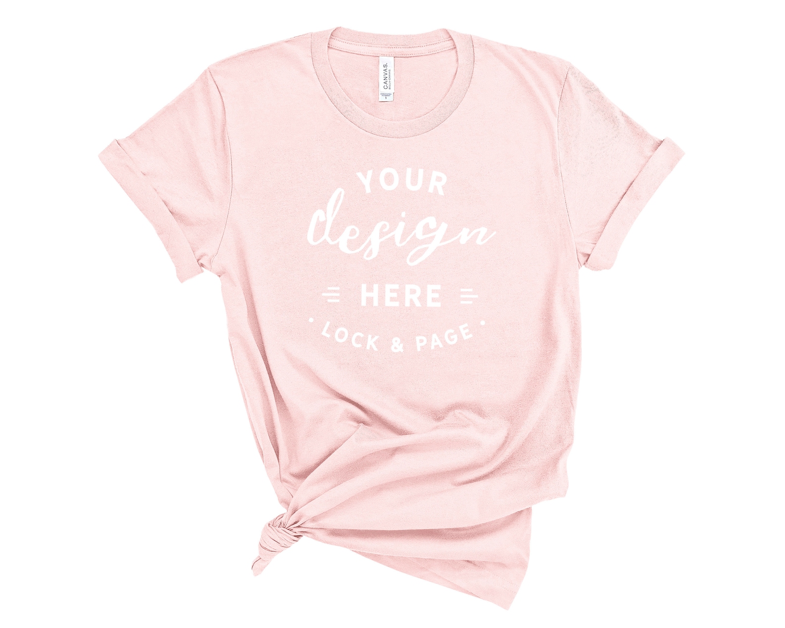 Soft Pink Bella Canvas 3001 T-shirt Mockup on Plain White - Etsy