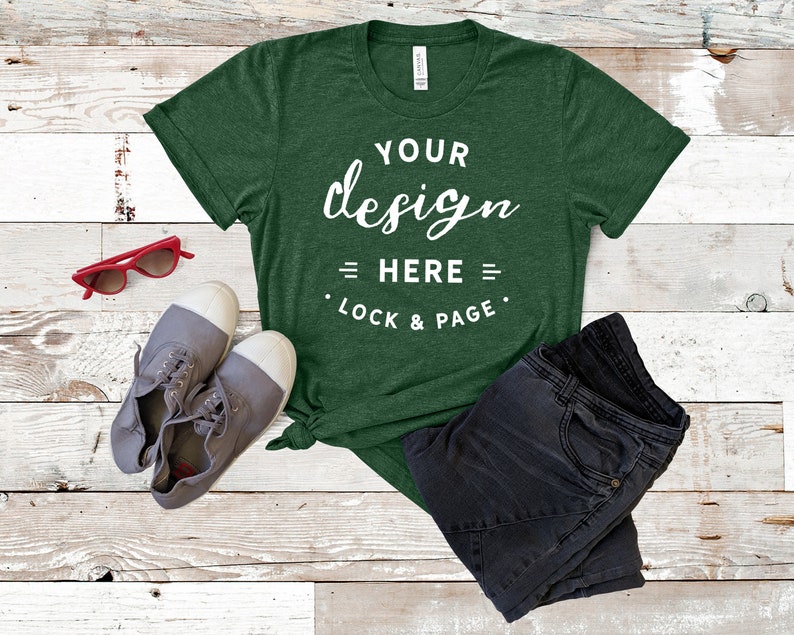 Download Grass Green Triblend Bella Canvas 3413 T Shirt Mockup On ...
