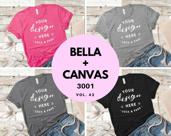 Bella Canvas 3001 Bundle T Shirt Mockup Flat Lay Collection Etsy