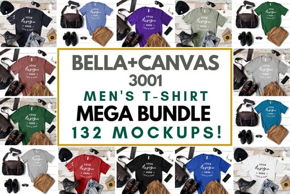 Download Men S Bella Canvas 3001 T Shirt Mockup Mega Bundle Male Etsy
