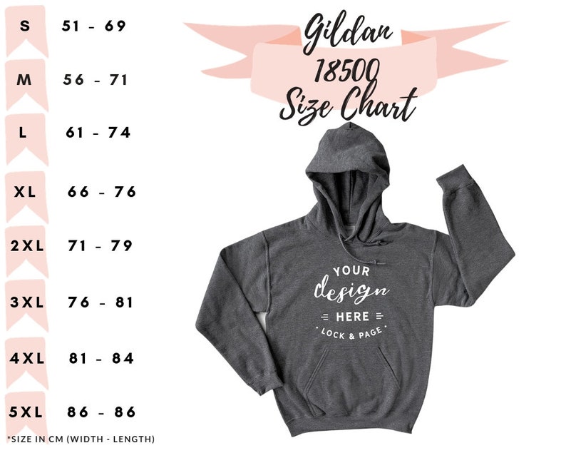 Gildan 18500 Hoodie Size Chart
