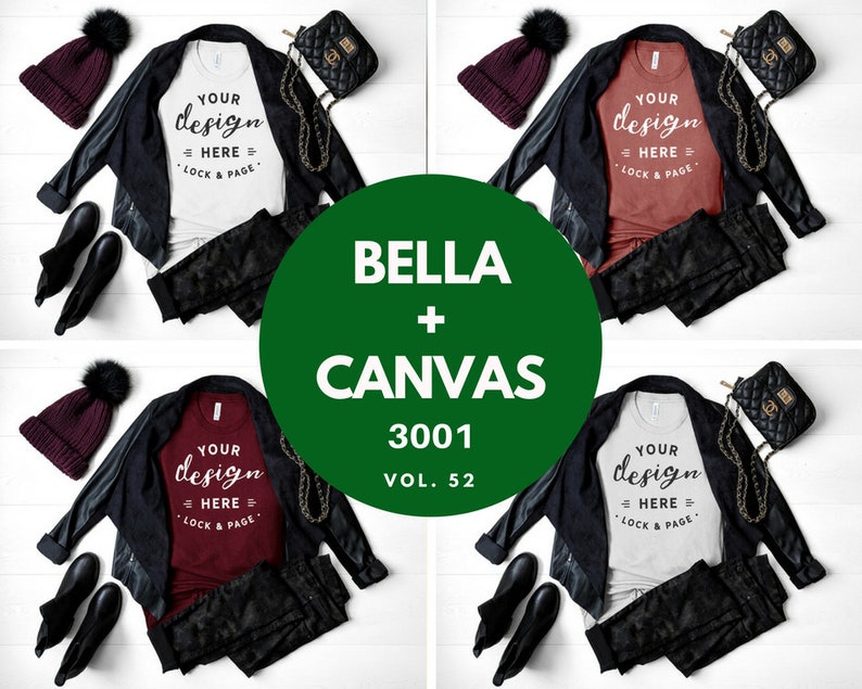 Fall T Shirt Mockup Bundle Bella Canvas 3001 T Shirt Flat Lay Etsy