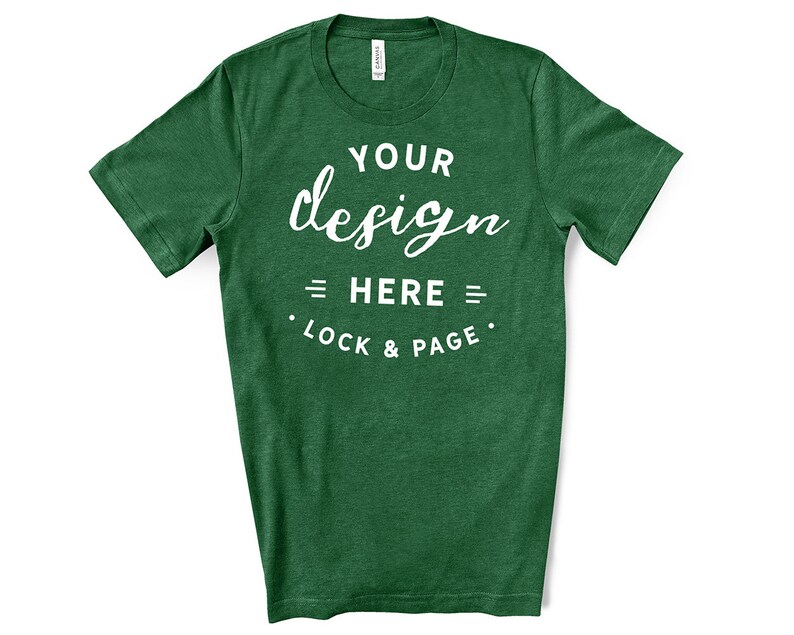 Download Men S Bella Canvas 3001 Heather Grass Green T Shirt Mockup Simple Plain White Background Masculine Tshirt Clean Male Shirt Mockup No Props Art Collectibles Color Tripod Ee