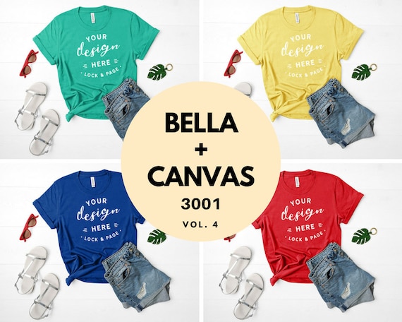 Mockup Tshirt Bundle Bella Canvas 3001 T Shirt Flat Lay Bundle Etsy