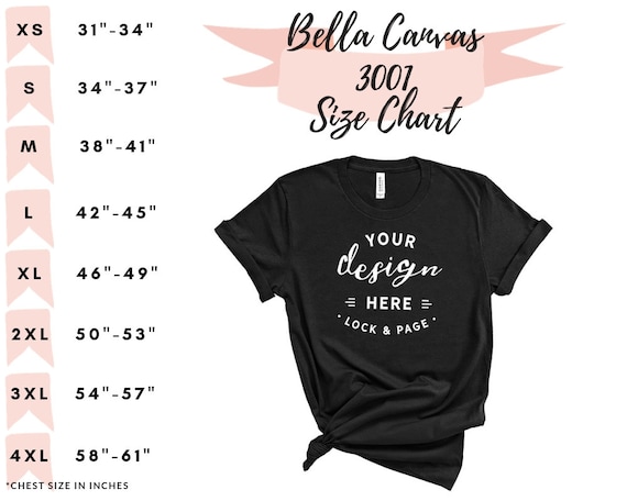 Bella Canvas 3001c Size Chart