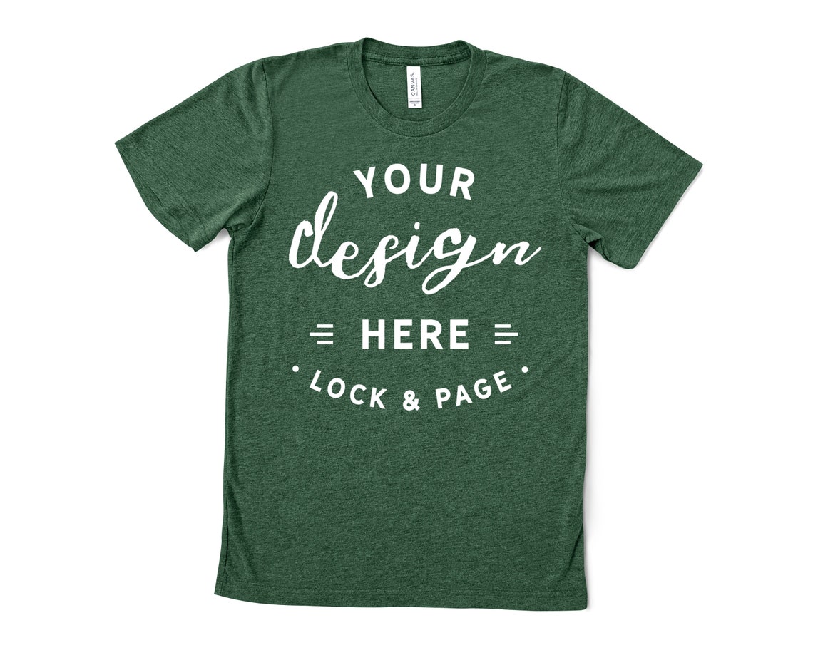 Download Grass Green Triblend Bella Canvas 3413 T Shirt Mockup On Plain | Etsy