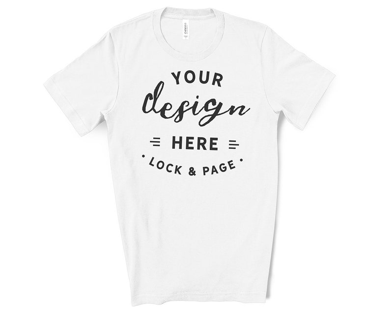 Download Men's Bella Canvas 3001 White T-Shirt Mockup Simple Plain ...