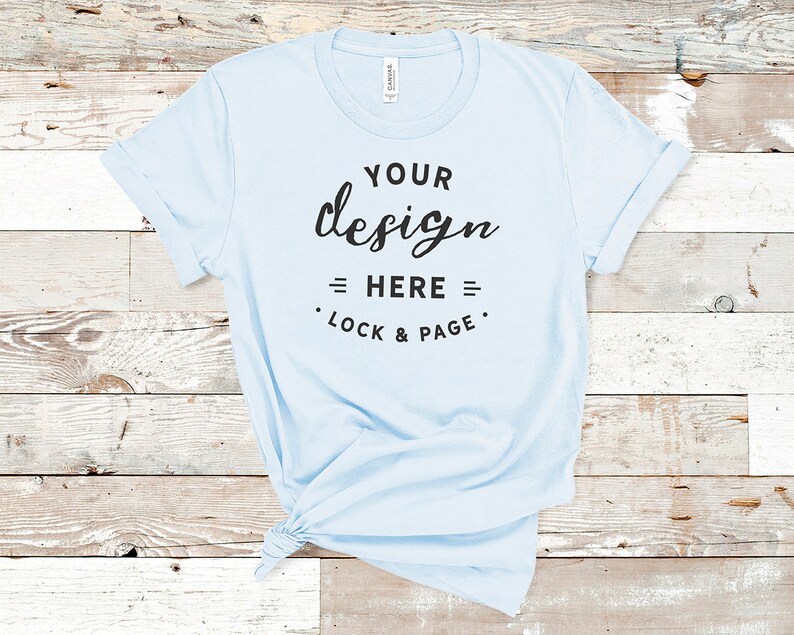 Download Light Blue Bella Canvas 3001 TShirt Mockup Plain Beach House | Etsy