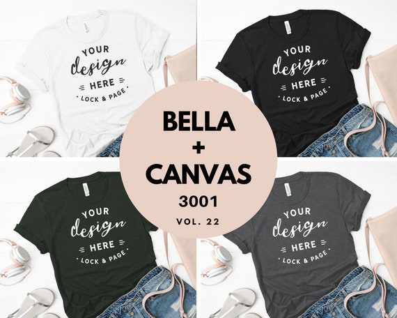 Mockup Tshirt Bundle Bella Canvas 3001 T Shirt Flat Lay Bundle Etsy