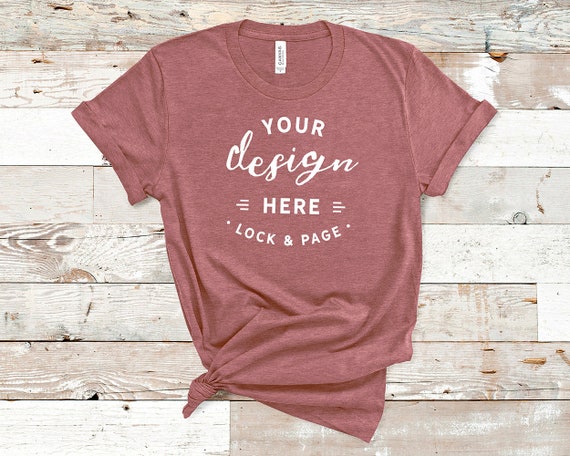 Heather Mauve Bella Canvas 3001 Tshirt Mockup Plain Beach Etsy