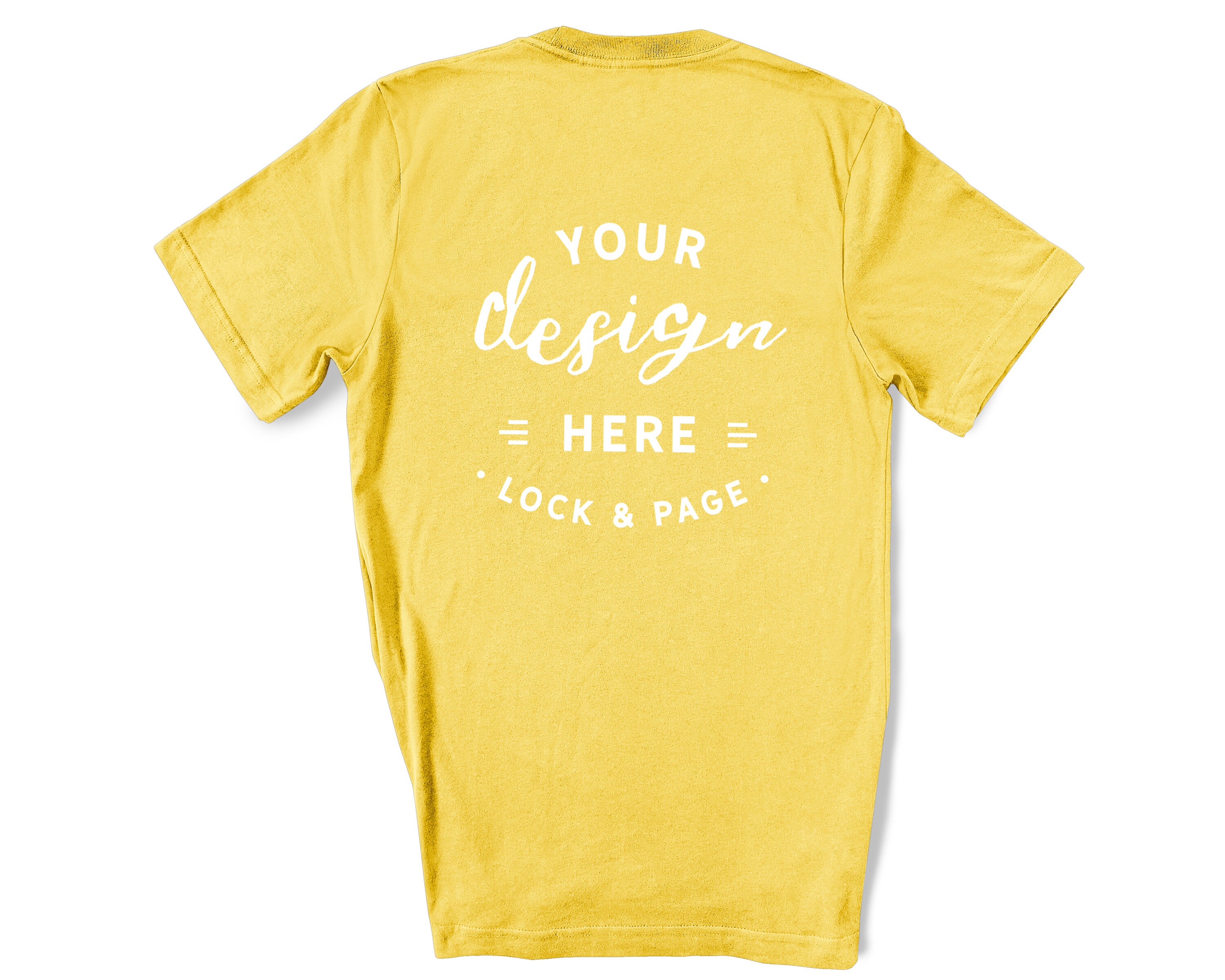 Download Back Of T-Shirt Mockup Maize Yellow Bella Canvas 3001 On ...