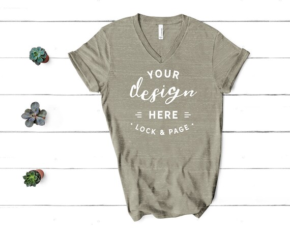 Bella Canvas 3005 Stone Marble V Neck T Shirt Mockup Unisex Etsy