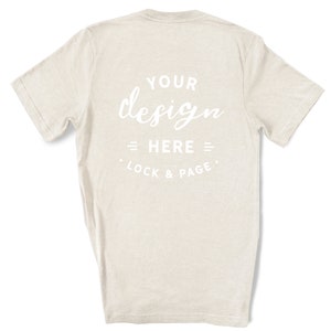 Download Heather Cement Bella Canvas 3001 Back Of T-Shirt Mockup On ...