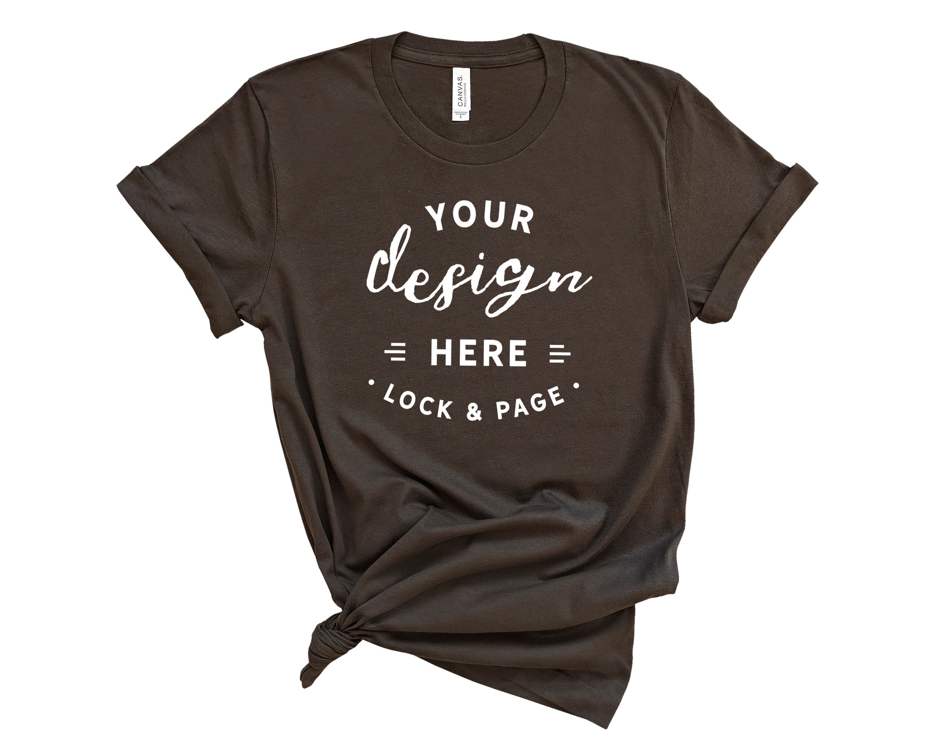 Brown Bella Canvas 3001 T-shirt Mockup 