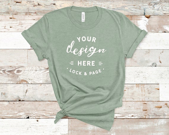 Heather Sage Bella Canvas 3001 Tshirt 