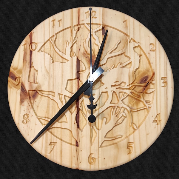 Horloge Murale, Horloge Bois, Écureuils, Horloge design, Cadeau Noel, Cadeau Original, France
