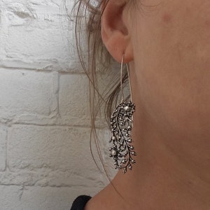Silver earrings made from original Dutch hair pins