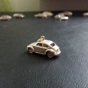 VW beetle silver miniature jewel