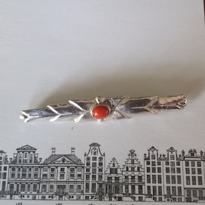 Antique Amsterdam school brooch with coral by Joseph Citroen