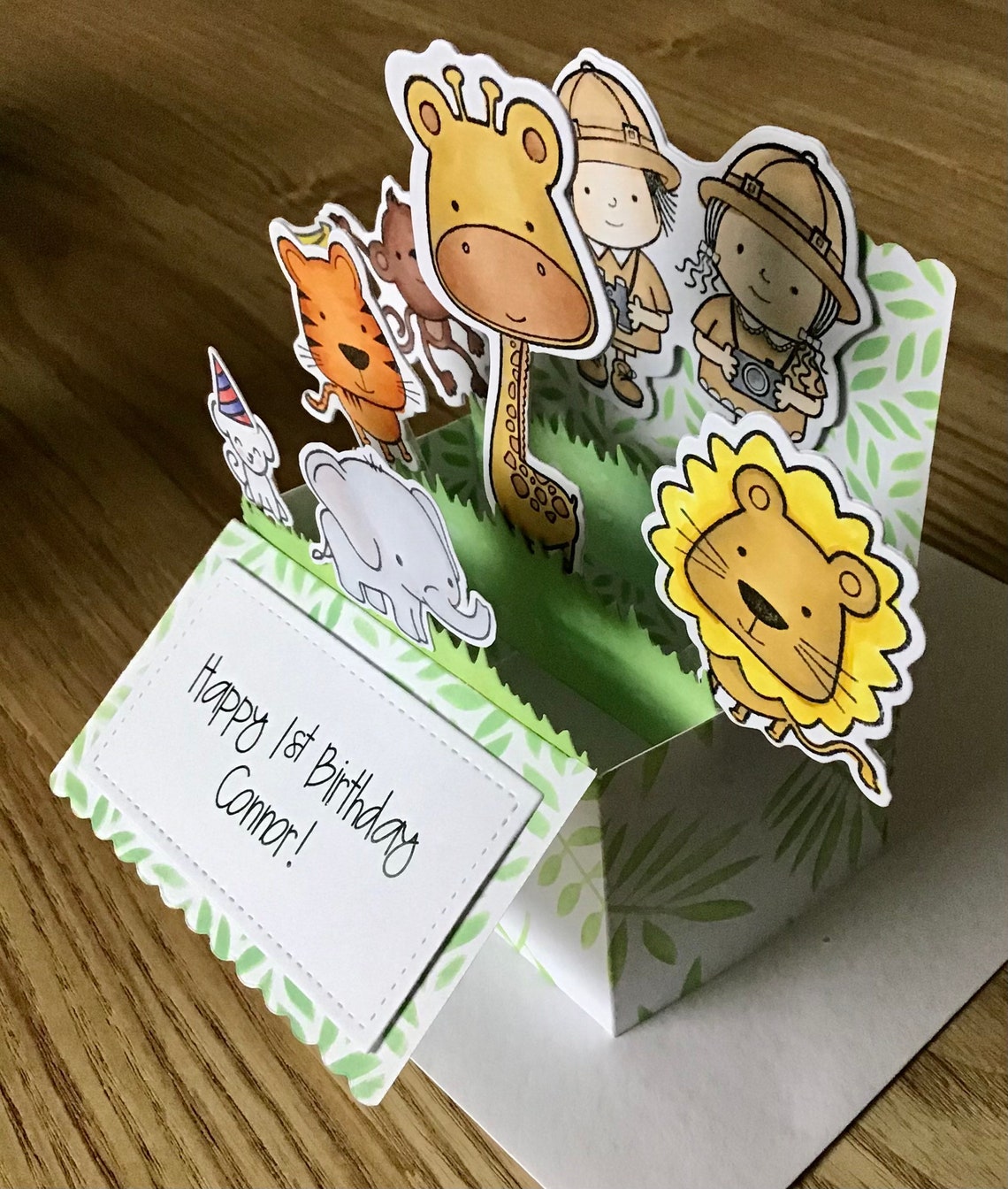 Jungle theme New Baby or Birthday card Etsy