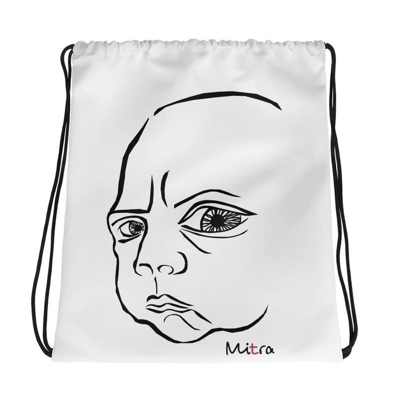face drawstring bag