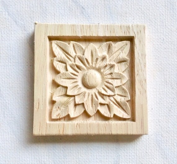 Square applique square rosette rosette applique wood Etsy