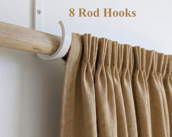 Lot de 8 crochets pour tringle à rideau, support mural pour tringle à rideau, crochet pour rideaux, quincaillerie pour fenêtre, ensemble de crochets pour support mural, articles ménagers, décoration intérieure