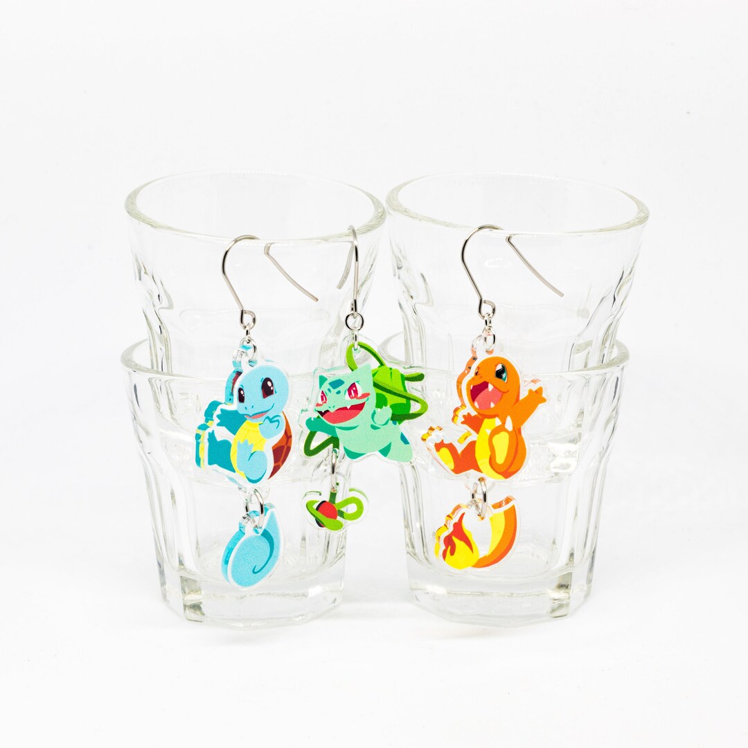 Bulbasaur Charmander Squirtle Earrings Pokémon Earrings Etsy