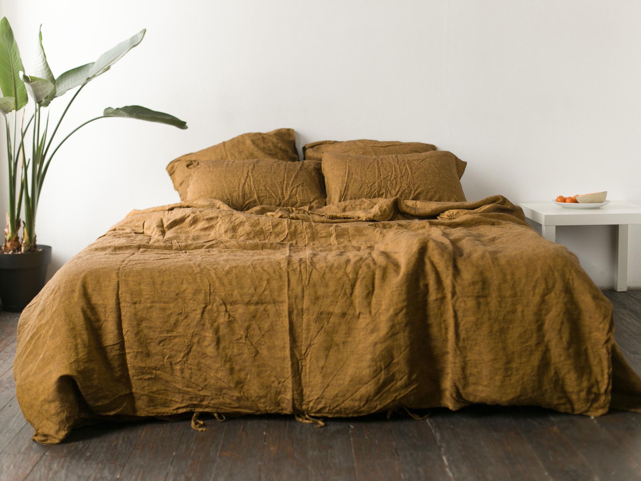 Bronze Linen DUVET COVER SET 3 pieces. Duvet cover 2 Etsy