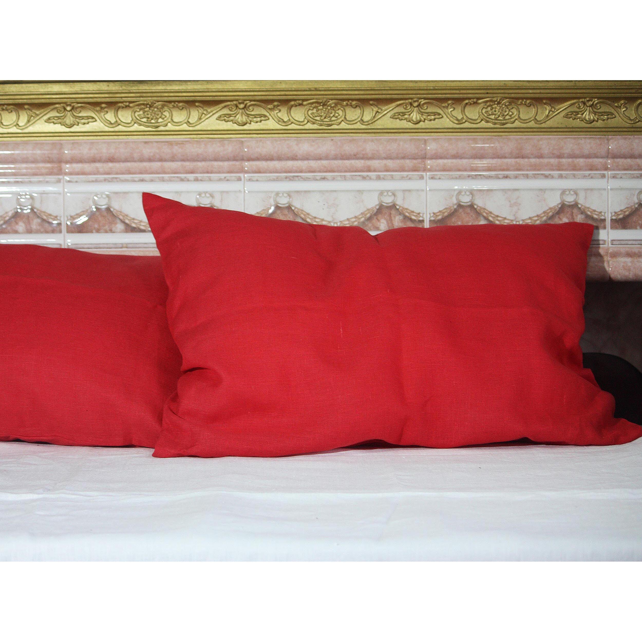 Red LINEN PILLOW CASE Natural Organic linen pillow cover Etsy