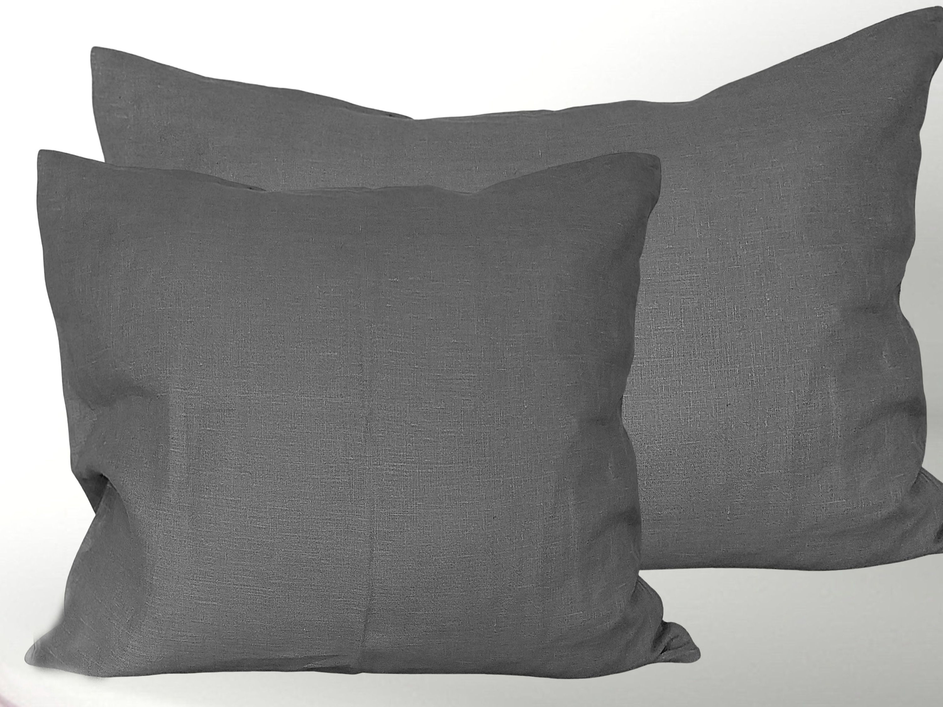 Gray Linen throw pillow covers with Zipper. 20x26 Standard Etsy