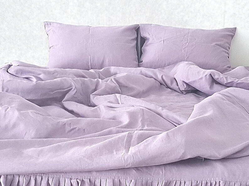 Lavender Linen duvet cover. King Queen Twin Double Full Etsy