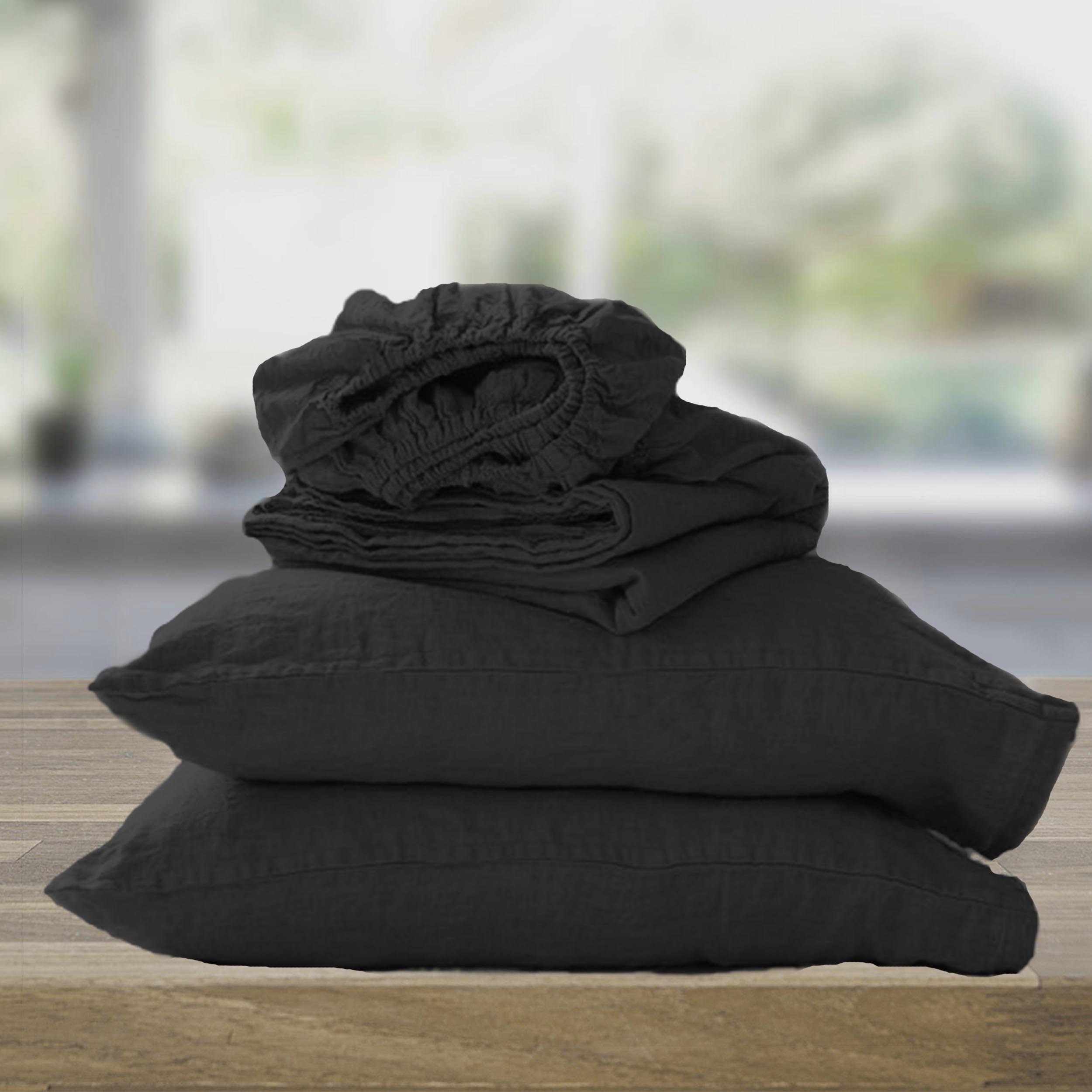 Black Linen pillowcase. Soft Standard queen king custom Etsy