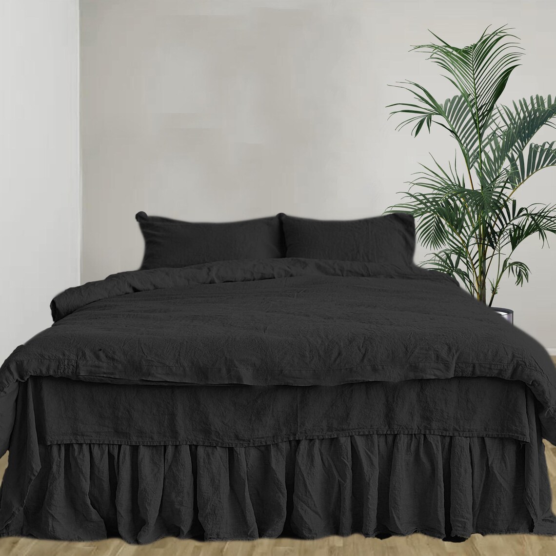 Black Linen pillowcase. Soft Standard queen king custom Etsy