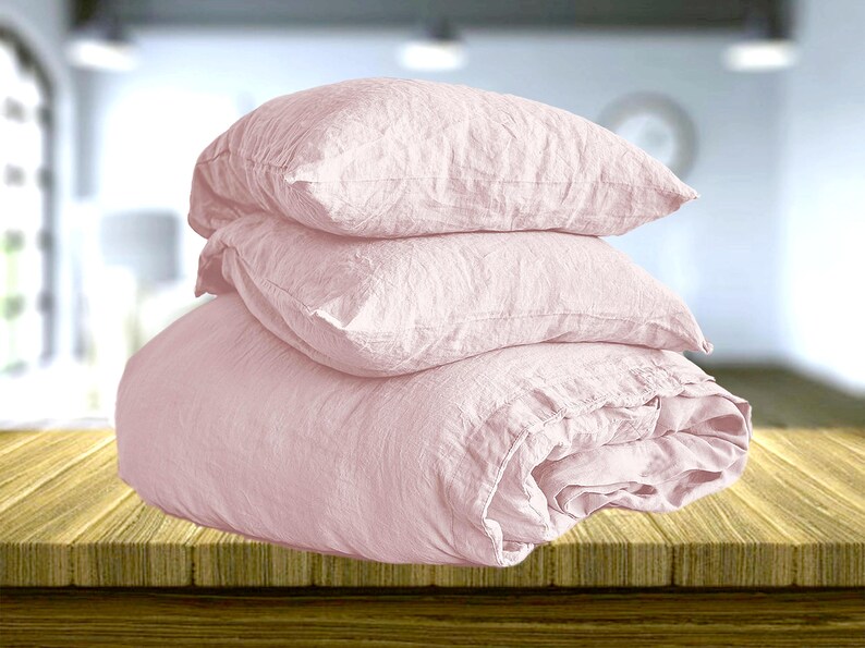 DUVET COVER Set in Light Pink. Linen Bedding Set 3 Pieces. Etsy