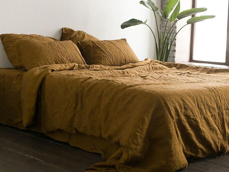 Bronze Linen DUVET COVER SET 3 pieces. Duvet cover 2 Etsy