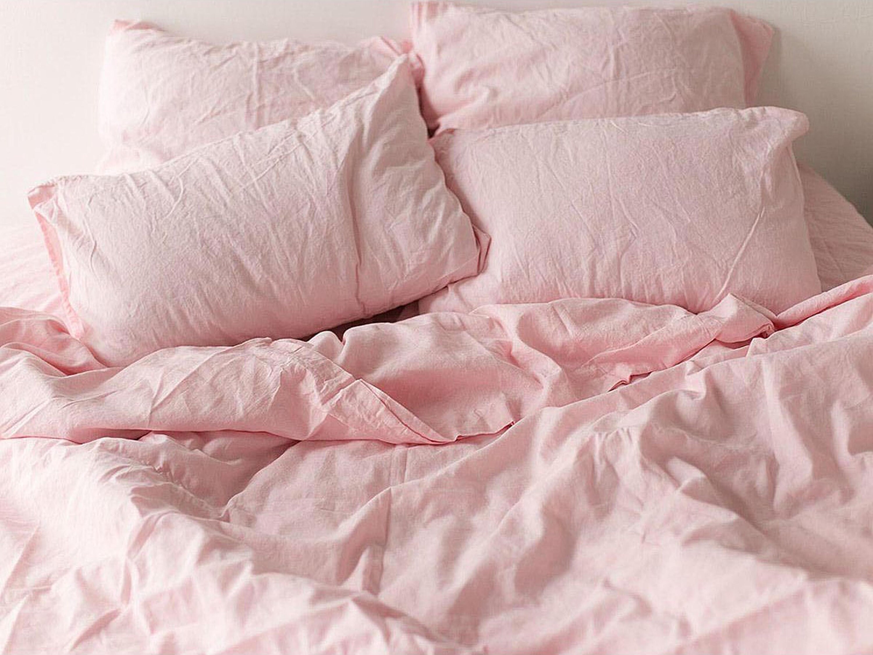 PILLOWCASE in Light pink. Linen Pillow case Standard Queen Etsy