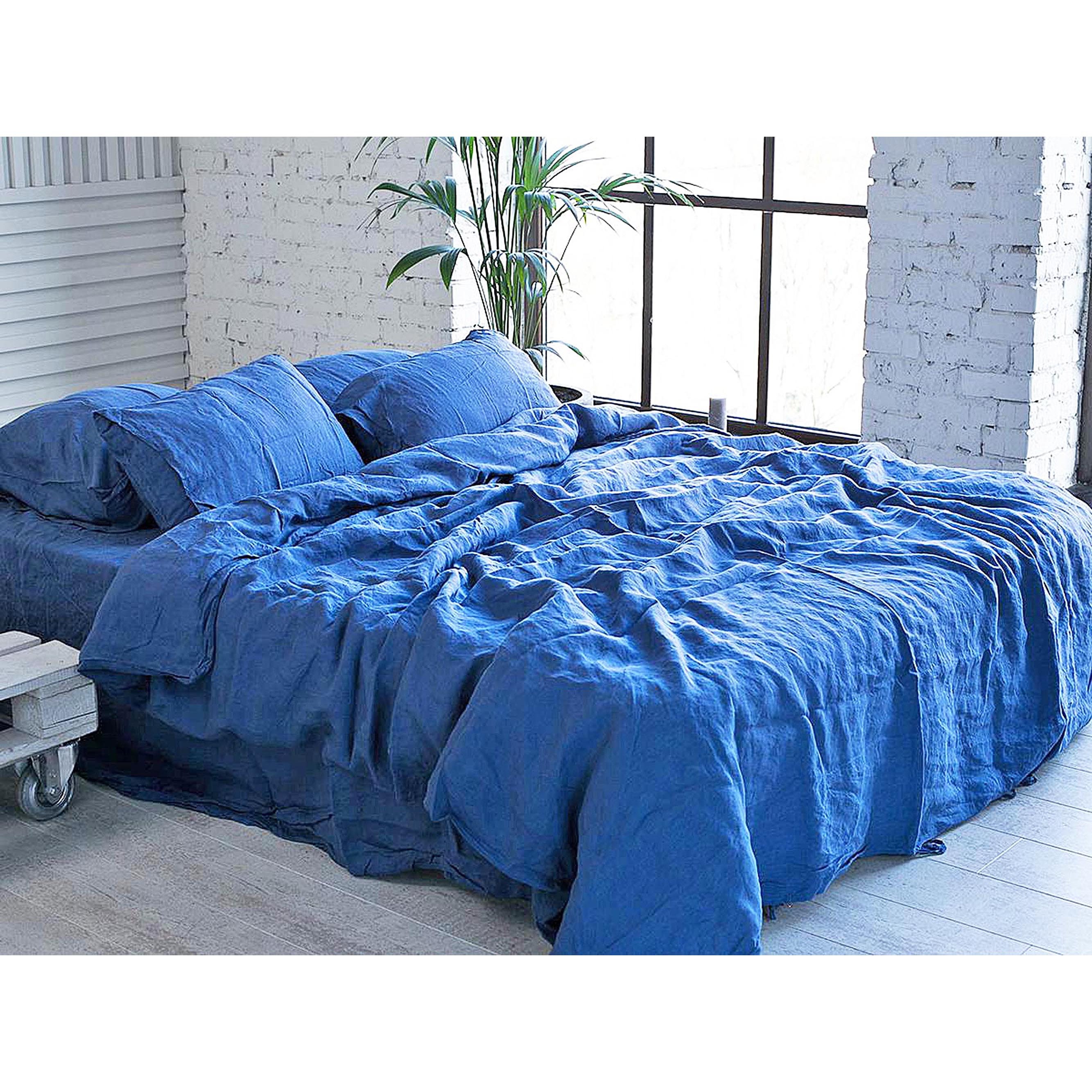 Duvet cover Organic Royal Blue Linen bedding duvet cover King Etsy