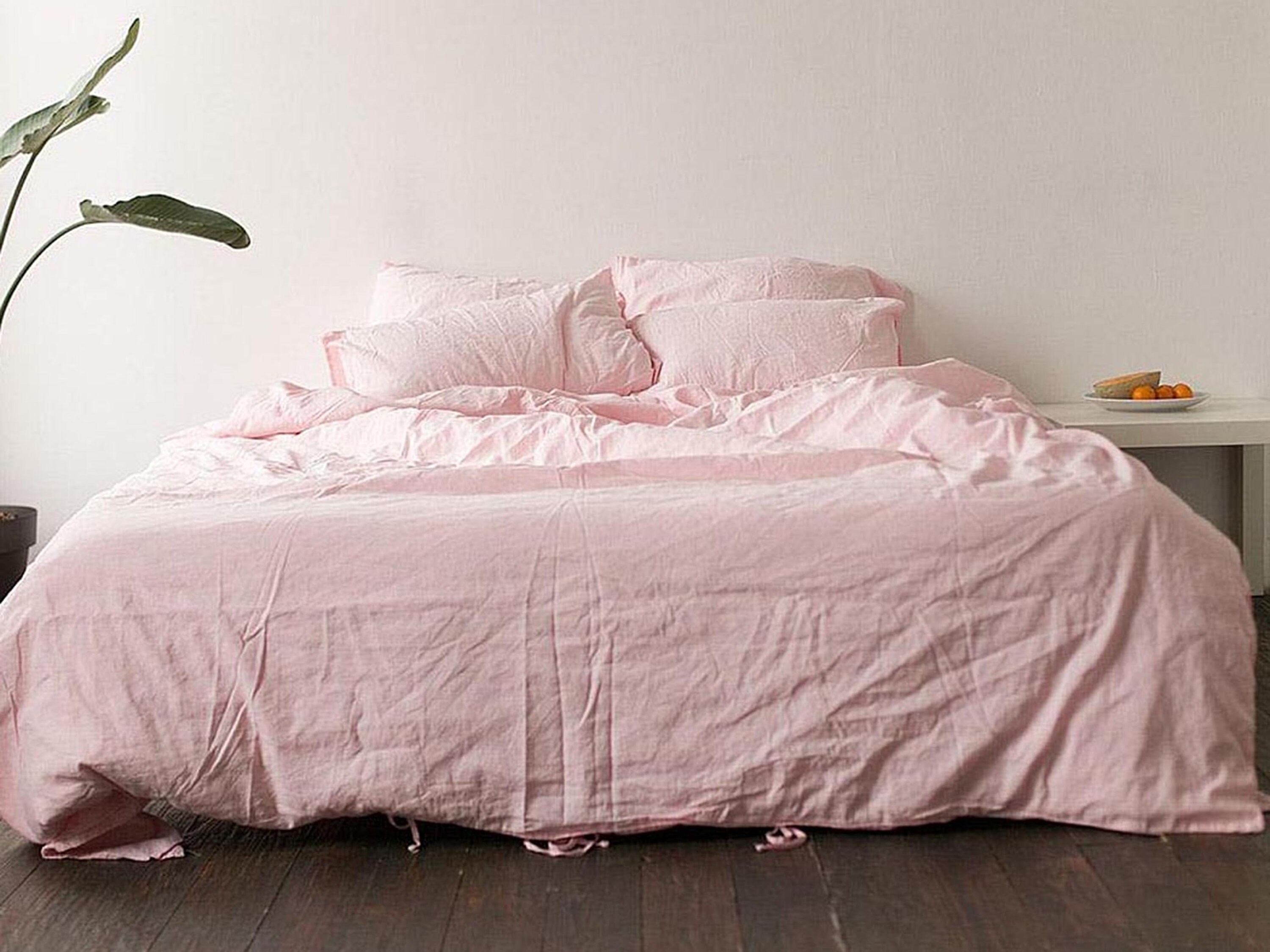 PILLOWCASE in Light pink. Linen Pillow case Standard Queen Etsy