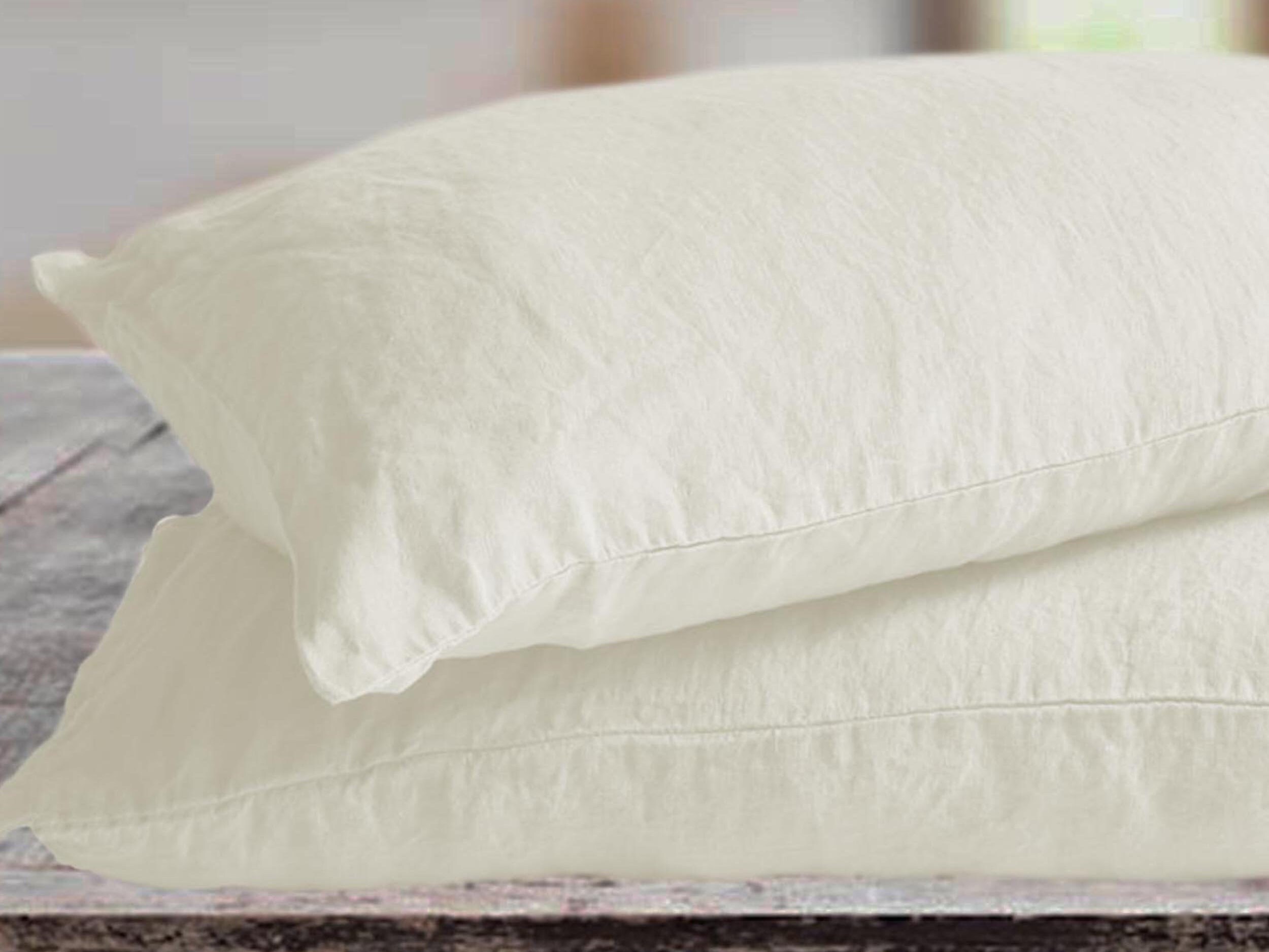 White Linen pillowcase with envelope closure. Standard Jumbo Etsy