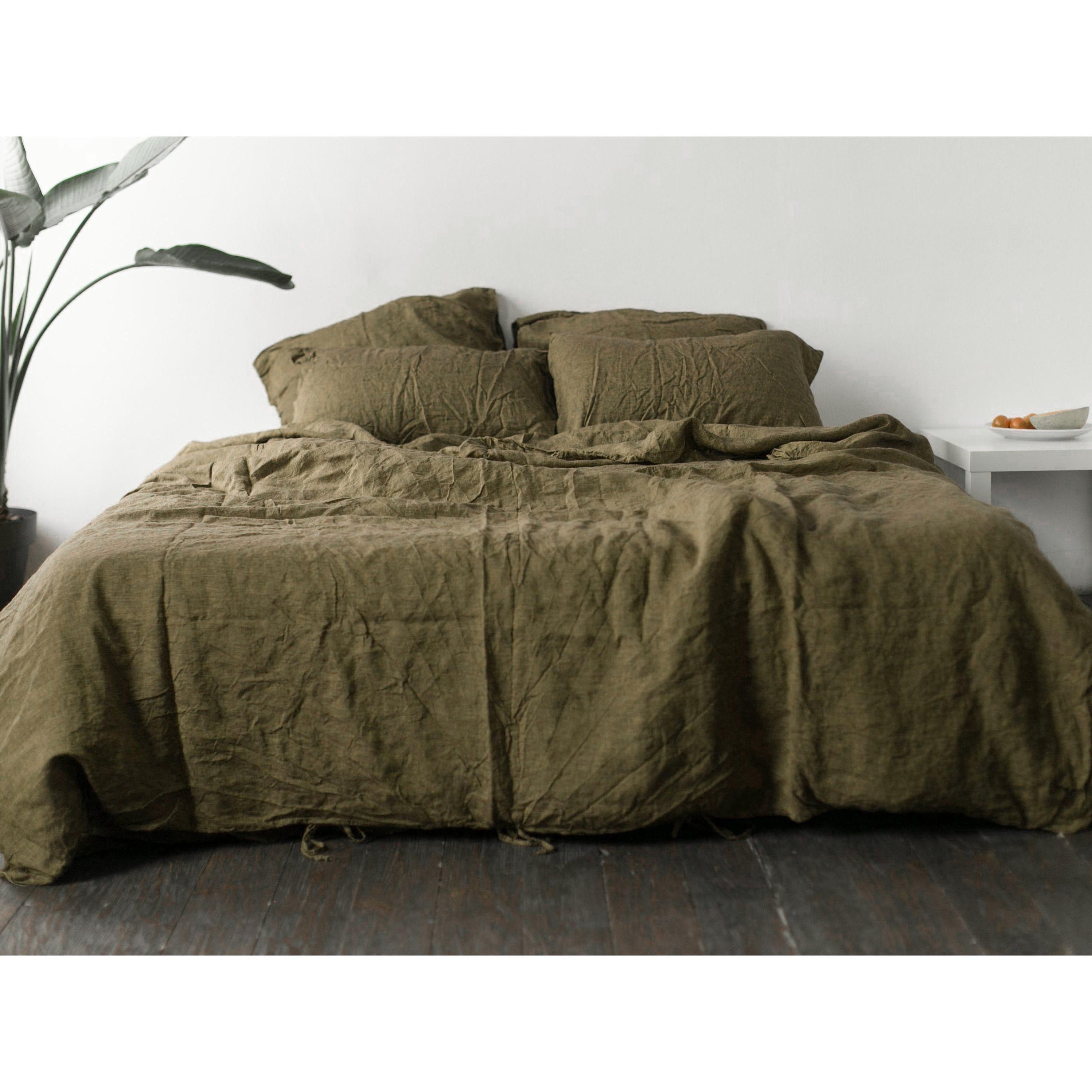 Bronze Linen Bed Sheets Flat Sheet Top 50