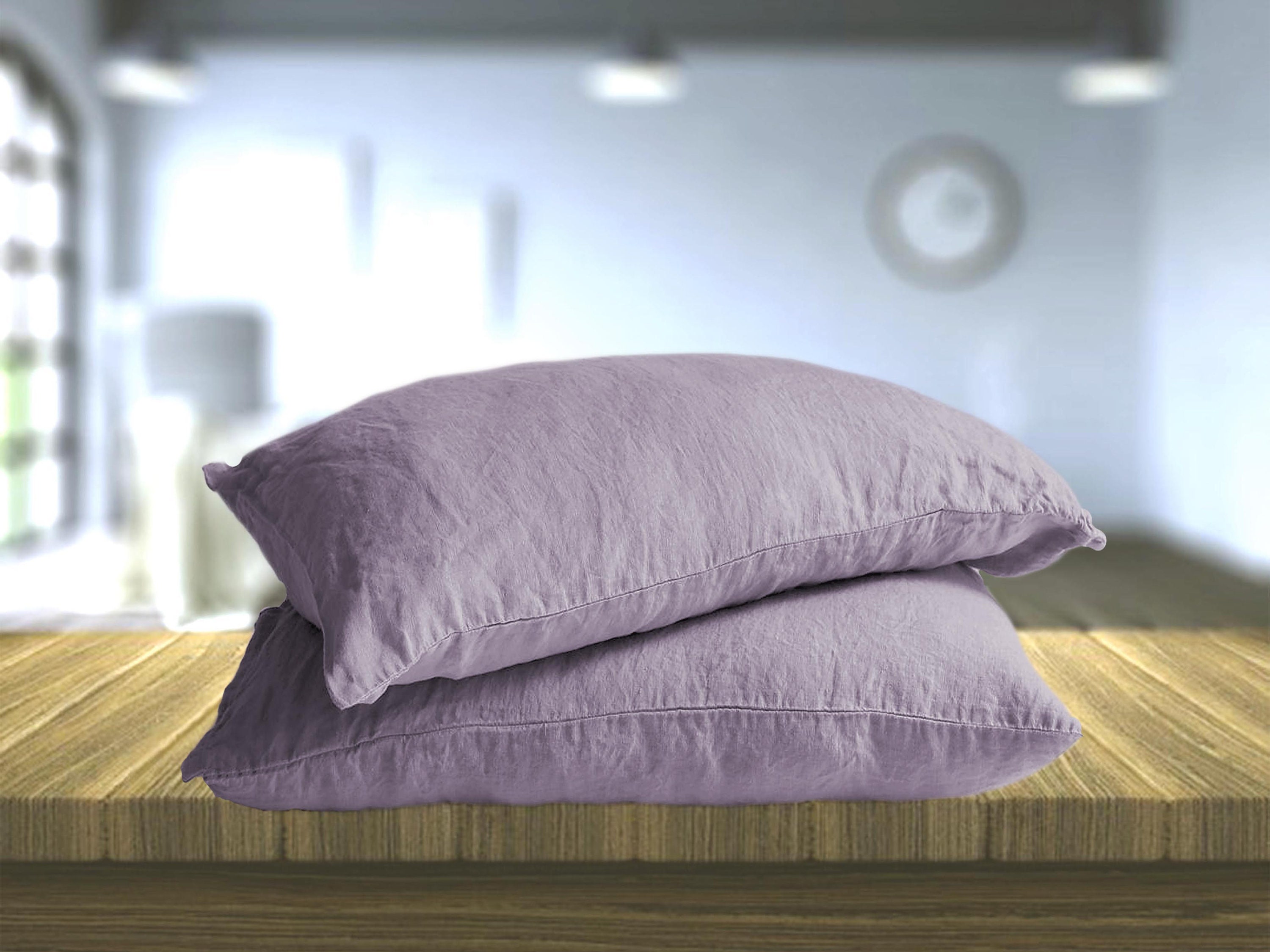 Lavender soft linen PILLOWCASE. Pillow case Standard Queen Etsy