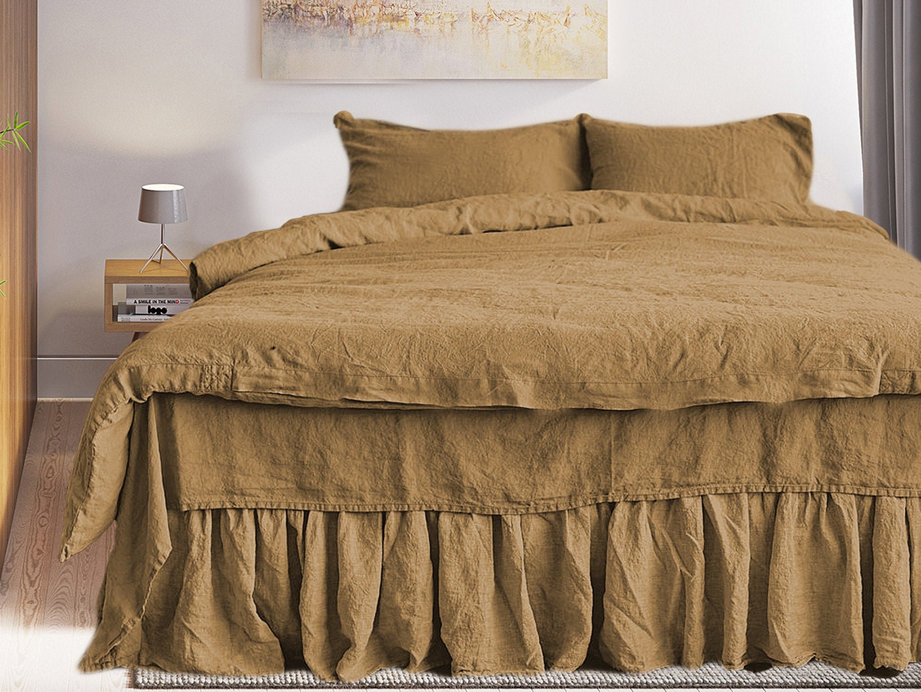 Linen Duvet Cover set 3 pieces in Bronze color. Linen bedding Etsy