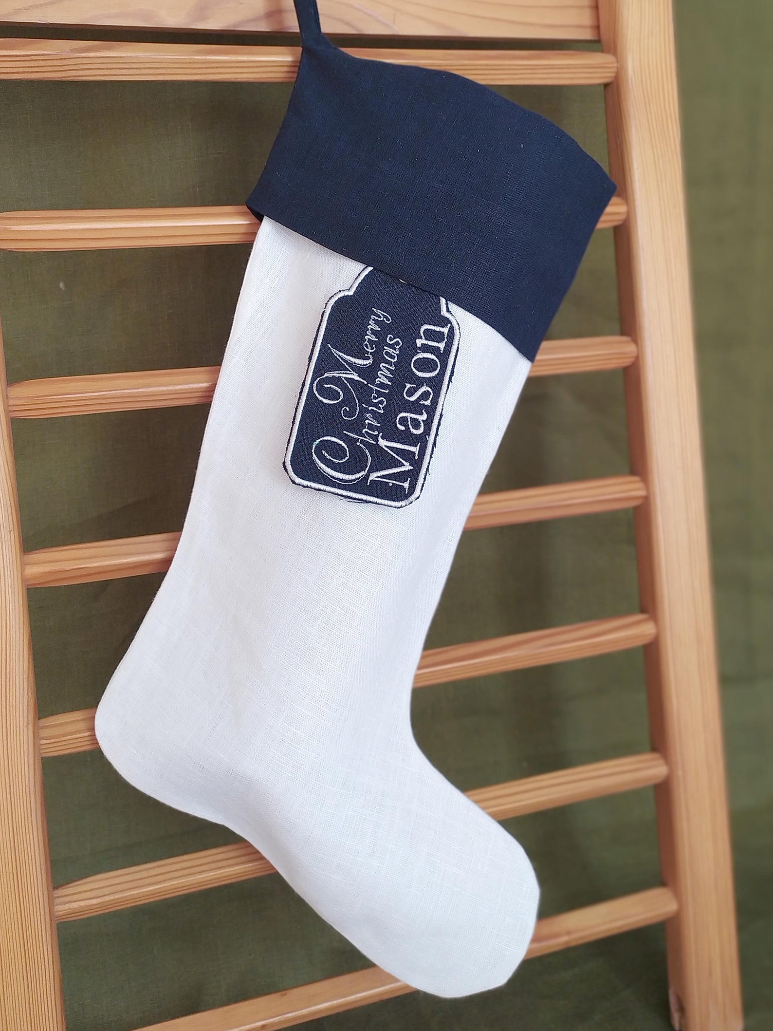 Personalized Christmas Stocking for Mens Boys in Blue and  Etsy UK