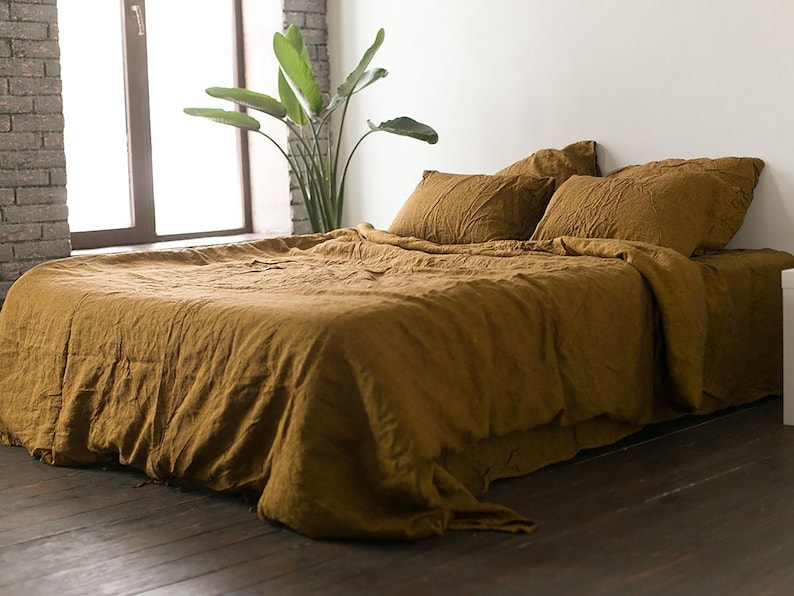 Bronze Linen DUVET COVER SET 3 pieces. Duvet cover 2 Etsy