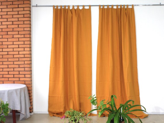 cortinas largas de lino de mostaza ventana de pliegue de lapiz o paneles de la puerta tamano personalizado cortinas de ventana de lino natural para