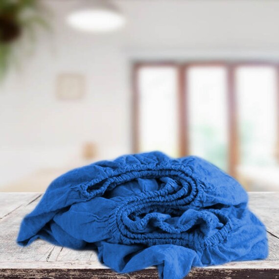 Duvet Cover Organic Royal Blue Linen Bedding Duvet Cover King Etsy