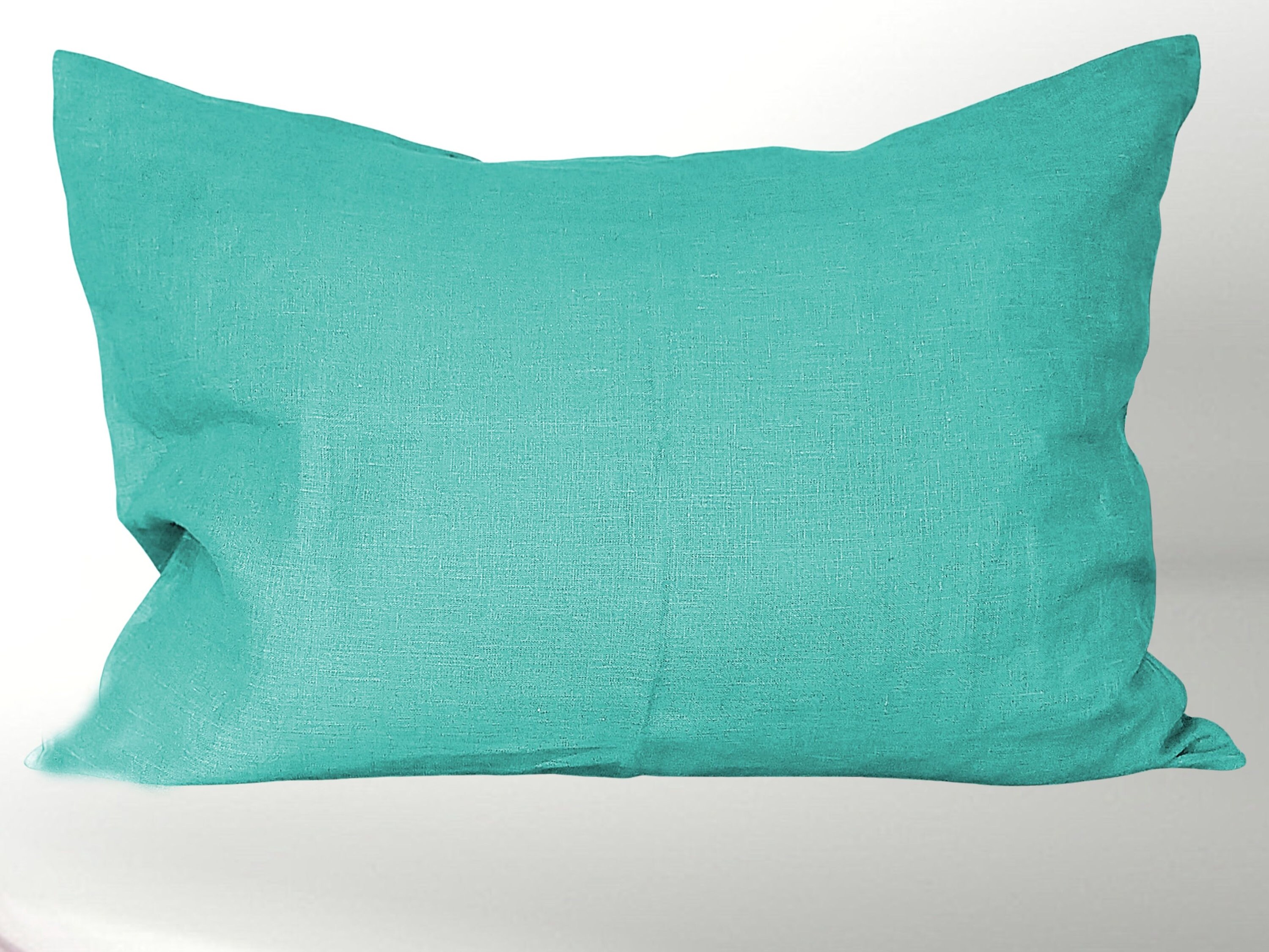 Turquoise Linen throw pillow covers with Zipper. 20x26 Etsy