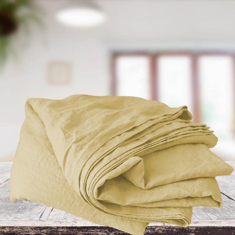 Home Living Throws Twin Full Queen King Custom Size Linen Bedskirt Light Yellow Linen Bed Skirts Dust Ruffle Linen Bedding Custom Order