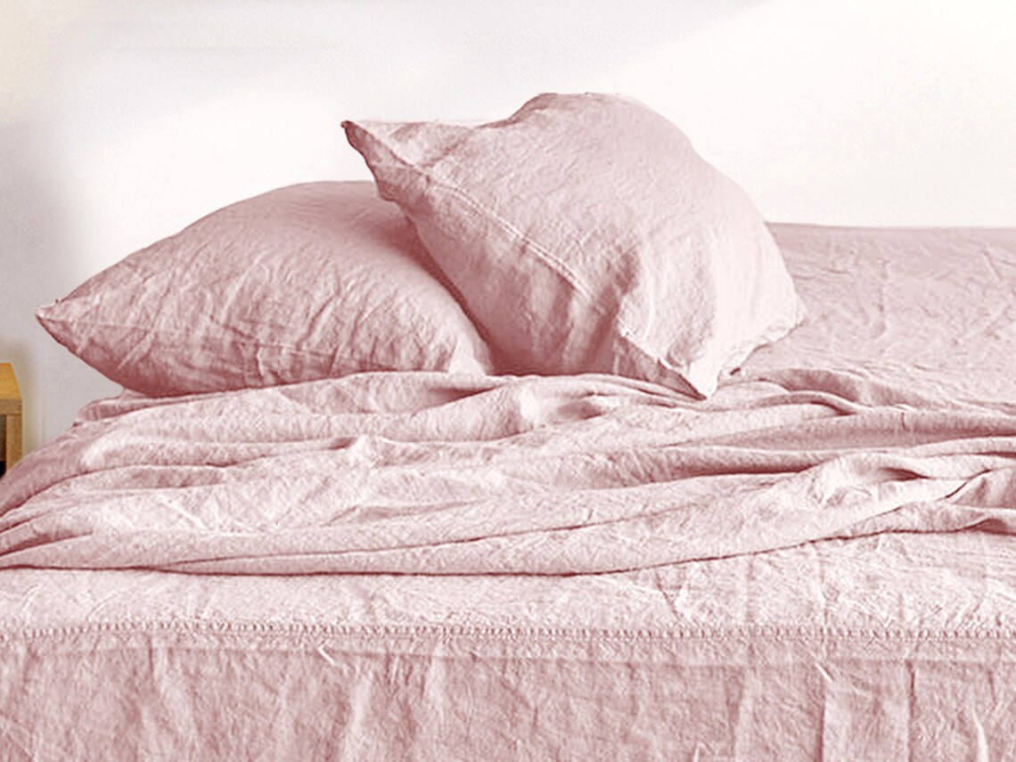 DUVET COVER Set in Light Pink. Linen Bedding Set 3 Pieces. Etsy